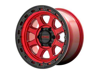 KMC Chase Candy Red with Black Lip 8-Lug Wheel; 20x9; 0mm Offset (17-22 F-250 Super Duty)