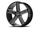 KMC Mesa Satin Black with Gloss Black Lip 8-Lug Wheel; 17x9; 18mm Offset (19-24 RAM 3500 SRW)