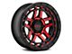 KMC Recon Gloss Black Machined with Red Tint 6-Lug Wheel; 18x8.5; 18mm Offset (19-24 Sierra 1500)