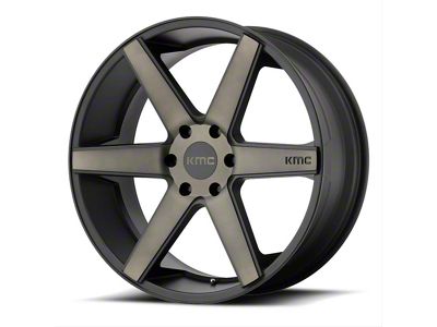 KMC District Matte Black Dark Tint 6-Lug Wheel; 20x8.5; 15mm Offset (19-24 Silverado 1500)