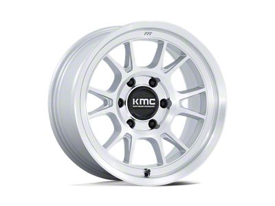 KMC Range Gloss Silver with Machined Face 6-Lug Wheel; 17x8.5; -10mm Offset (14-18 Silverado 1500)