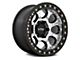 KMC Riot Beadlock Machined Face with Satin Black Windows and Ring 6-Lug Wheel; 17x9; -38mm Offset (14-18 Silverado 1500)