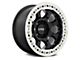 KMC Riot Beadlock Satin Black with Machined Ring 6-Lug Wheel; 17x9; -12mm Offset (14-18 Silverado 1500)