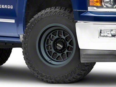 KMC Terra Metallic Blue 6-Lug Wheel; 17x8.5; 0mm Offset (14-18 Silverado 1500)