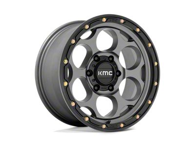 KMC Dirty Harry Satin Gray with Black Lip 6-Lug Wheel; 17x8.5; 18mm Offset (15-20 Yukon)