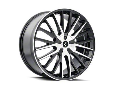 Kraze Double Down Gloss Black Machined 5-Lug Wheel; 17x8; 38mm Offset (87-90 Dakota)