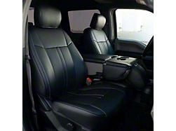 Premium Artificial Leather Front and Rear Seat Covers; All Black (15-20 F-150 SuperCab w/ Bucket Seats)