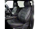 Kustom Interior Premium Artificial Leather Front and Rear Seat Covers; All Black (21-25 F-150 SuperCrew w/ Front Bench Seat)