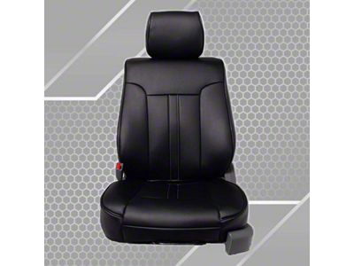 Kustom Interior Premium Artificial Leather Front and Rear Seat Covers; All Black (09-14 F-150 SuperCrew w/ Bench Seat)
