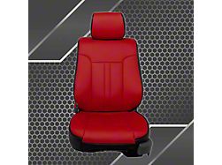 Kustom Interior Premium Artificial Leather Front and Rear Seat Covers; Black with All Red Front Face (09-14 F-150 SuperCrew w/ Bucket Seats)