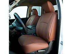 Kustom Interior Premium Artificial Leather Front and Rear Seat Covers; All Brown (13-18 RAM 1500 Crew Cab w/ Bucket Seats, Excluding Laramie & Limited)