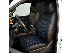 Premium Artificial Leather Front and Rear Seat Covers; All Black (21-24 RAM 1500 TRX)