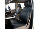 Kustom Interior Premium Artificial Leather Front and Rear Seat Covers; All Black with White Stitching (19-24 Sierra 1500 Double Cab, Crew Cab w/ Bucket Seats & Rear Seat Armrest)