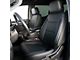 Kustom Interior Premium Artificial Leather Front Seat Covers; All Black with White Stitching (19-24 Silverado 1500 Double Cab, Crew Cab w/ Bench Seat)