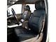Kustom Interior Premium Artificial Leather Front Seat Covers; All Black with White Stitching (14-18 Silverado 1500 w/ Bench Seat)