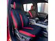 Kustom Interior Premium Artificial Leather Front and Rear Seat Covers; Black with Red Wing Accent (15-20 F-150 SuperCab, SuperCrew w/ Bench Seat)