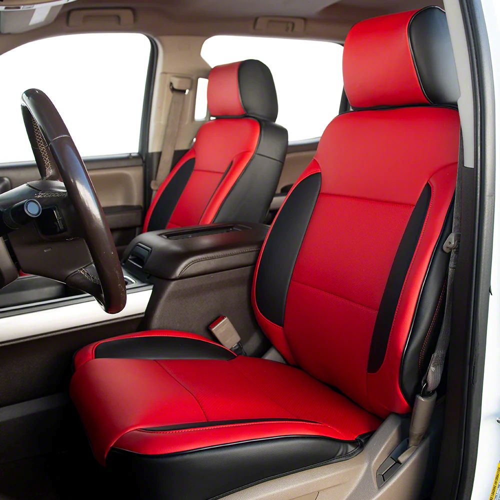 Kustom Interiors Sierra Premium Artificial Leather Front And Rear Seat Covers Black With