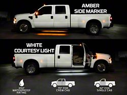 LEDGlow Amber Side Marker Running Board Lights with White Courtesy Lights; 52-Inch (Universal; Some Adaptation May Be Required)