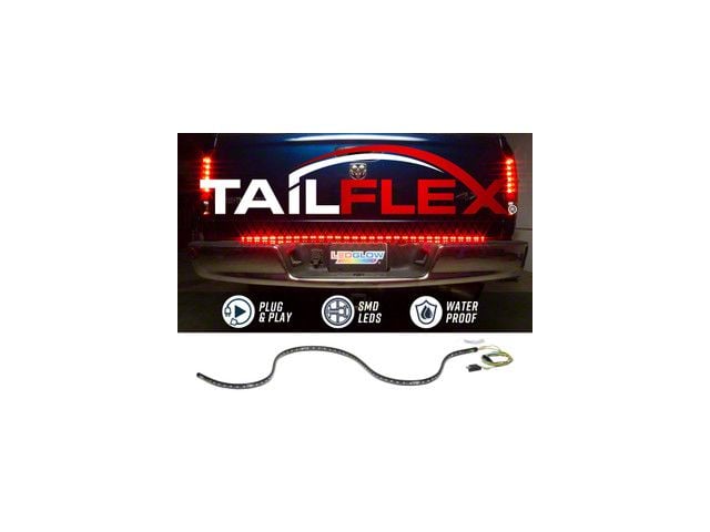 LEDGlow Red TailFlex Tailgate Light Bar with White Reverse Lights; 60-Inch (Universal; Some Adaptation May Be Required)