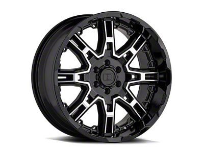 Level 8 Wheels Slingshot Gloss Black Machined 8-Lug Wheel; 20x11.5; -44mm Offset (03-09 RAM 2500)