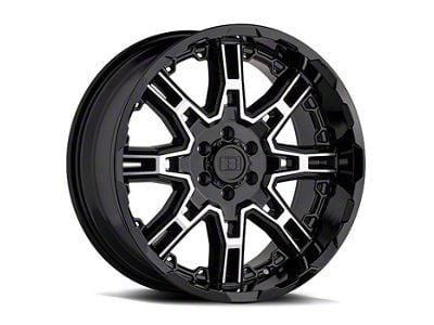 Level 8 Wheels Slingshot Gloss Black Machined 8-Lug Wheel; 22x11.5; -44mm Offset (03-09 RAM 2500)