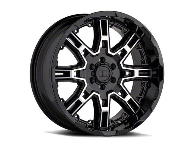 Level 8 Wheels Slingshot Gloss Black Machined 8-Lug Wheel; 20x9; 0mm Offset (03-09 RAM 3500 SRW)