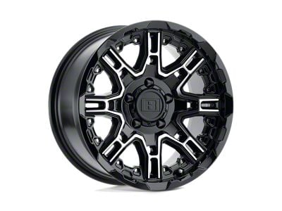 Level 8 Wheels Slingshot Gloss Black with Machined Face 6-Lug Wheel; 17x8.5; 10mm Offset (04-08 F-150)