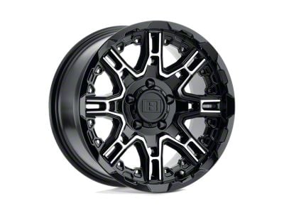 Level 8 Wheels Slingshot Gloss Black with Machined Face 8-Lug Wheel; 20x11.5; -44mm Offset (08-10 F-250 Super Duty)