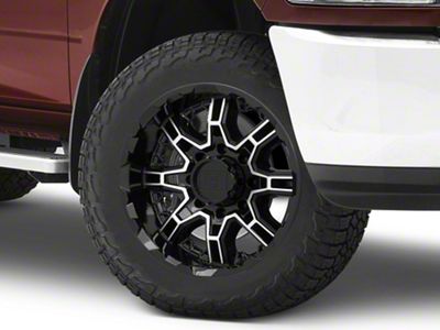 Level 8 Wheels Slingshot Gloss Black Machined 8-Lug Wheel; 20x9; 0mm Offset (10-18 RAM 2500)