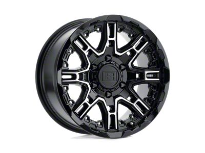 Level 8 Wheels Slingshot Gloss Black with Machined Face 6-Lug Wheel; 20x9; 10mm Offset (15-22 Colorado)