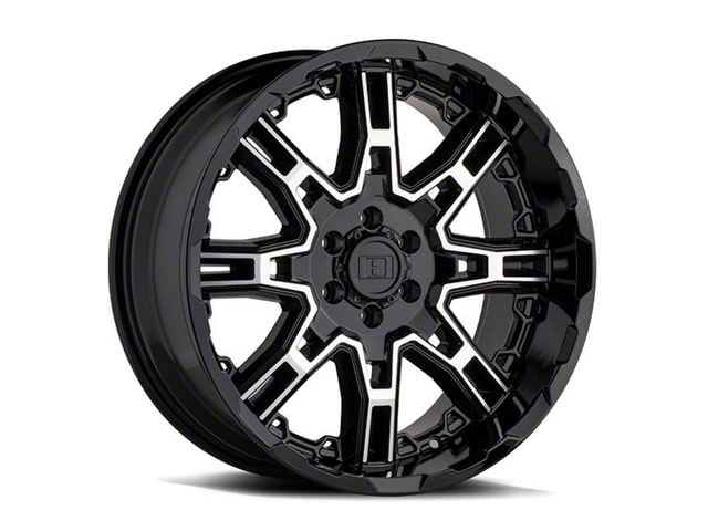 Level 8 Wheels Slingshot Gloss Black Machined 6-Lug Wheel; 20x11.5; -44mm Offset (19-24 RAM 1500)