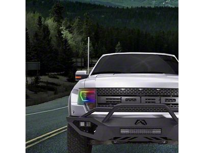 Lighting Trendz RGBW C-Bar Headlight Halo Kit with Bluetooth Controller (10-14 F-150 Raptor w/ Factory Halogen Headlights)