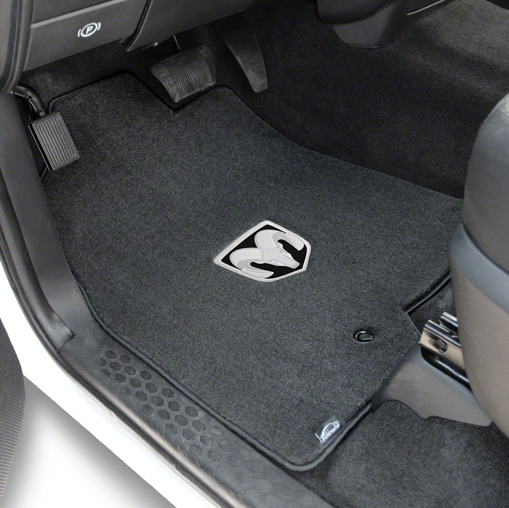 Lloyd Ram 1500 Velourtex Front Floor Mats W Ram Head Logo Black R110861 09 18 Ram 1500 Crew Cab 1688