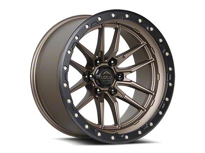 Lock Off-Road Krawler Matte Bronze with Matte Black Ring 8-Lug Wheel; 22x10; -18mm Offset (01-06 Sierra 2500 HD)