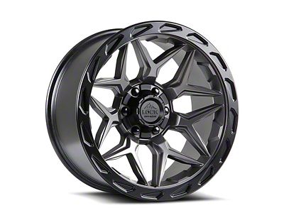 Lock Off-Road Matrix Matte Grey with Matte Black Ring 8-Lug Wheel; 20x10; -18mm Offset (01-06 Sierra 2500 HD)