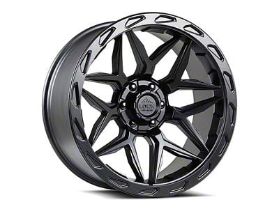 Lock Off-Road Matrix Matte Black with Matte Black Ring 8-Lug Wheel; 22x10; -18mm Offset (01-06 Sierra 3500 HD SRW)