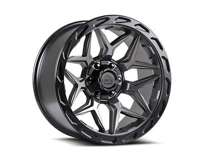 Lock Off-Road Matrix Matte Grey with Matte Black Ring 8-Lug Wheel; 20x10; -18mm Offset (01-06 Silverado 2500 HD)