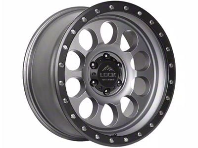 Lock Off-Road 50Cal Matte Grey with Matte Black Ring 6-Lug Wheel; 17x9; -12mm Offset (04-08 F-150)