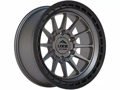 Lock Off-Road Baja Matte Grey with Matte Black Ring 6-Lug Wheel; 17x9; -12mm Offset (04-08 F-150)