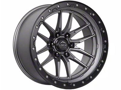 Lock Off-Road Krawler Matte Grey with Matte Black Ring 6-Lug Wheel; 20x10; -18mm Offset (04-08 F-150)