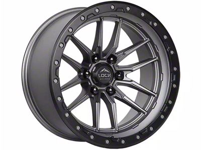 Lock Off-Road Krawler Matte Grey with Matte Black Ring 6-Lug Wheel; 20x9; 0mm Offset (04-08 F-150)