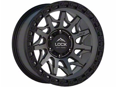 Lock Off-Road Lunatic Matte Grey with Matte Black Ring 6-Lug Wheel; 20x9; 0mm Offset (04-08 F-150)