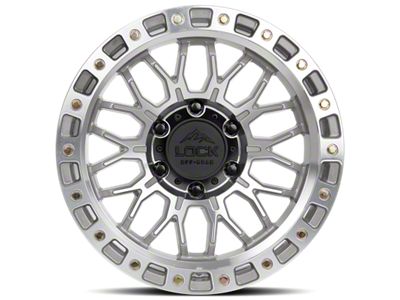 Lock Off-Road Combat Machining with Clear Coat 6-Lug Wheel; 17x9; 1mm Offset (07-13 Sierra 1500)