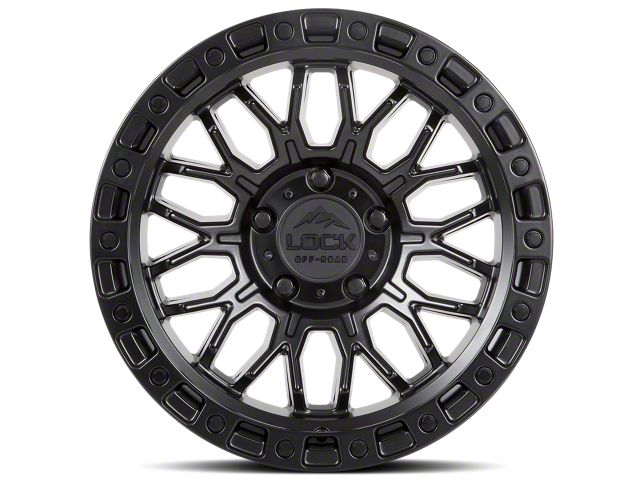 Lock Off-Road Combat Matte Black with Matte Black Ring 6-Lug Wheel; 17x9; -12mm Offset (07-13 Sierra 1500)