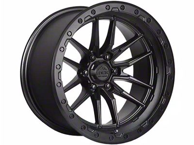 Lock Off-Road Krawler Matte Black with Matte Black Ring 6-Lug Wheel; 17x9; -12mm Offset (07-13 Sierra 1500)