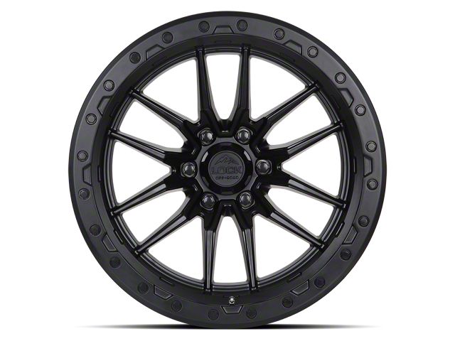 Lock Off-Road Krawler Matte Black with Matte Black Ring 6-Lug Wheel; 17x9; 1mm Offset (07-13 Sierra 1500)