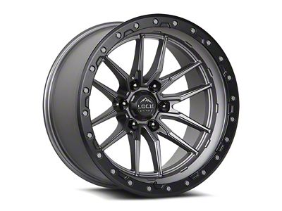 Lock Off-Road Krawler Matte Grey with Matte Black Ring 8-Lug Wheel; 20x10; -18mm Offset (11-14 Sierra 3500 HD SRW)