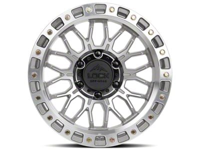 Lock Off-Road Combat Machining with Clear Coat 6-Lug Wheel; 20x9; 0mm Offset (07-13 Silverado 1500)