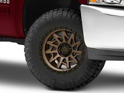 Lock Off-Road Lunatic Matte Bronze with Matte Black Ring 6-Lug Wheel; 17x9; -12mm Offset (07-13 Silverado 1500)