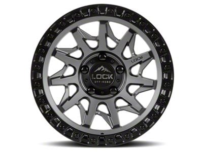 Lock Off-Road Lunatic Matte Grey with Matte Black Ring 6-Lug Wheel; 18x9; 1mm Offset (07-13 Silverado 1500)